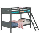 Littleton Wood Twin Over Twin Bunk Bed Grey - Home & Sleep Outlet