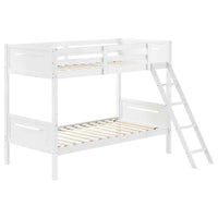 Littleton Wood Twin Over Twin Bunk Bed White - Home & Sleep Outlet