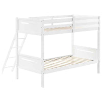 Littleton Wood Twin Over Twin Bunk Bed White - Home & Sleep Outlet