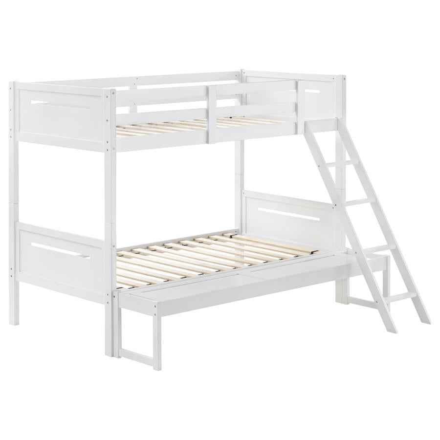 Littleton Wood Twin Over Full Bunk Bed White - Home & Sleep Outlet