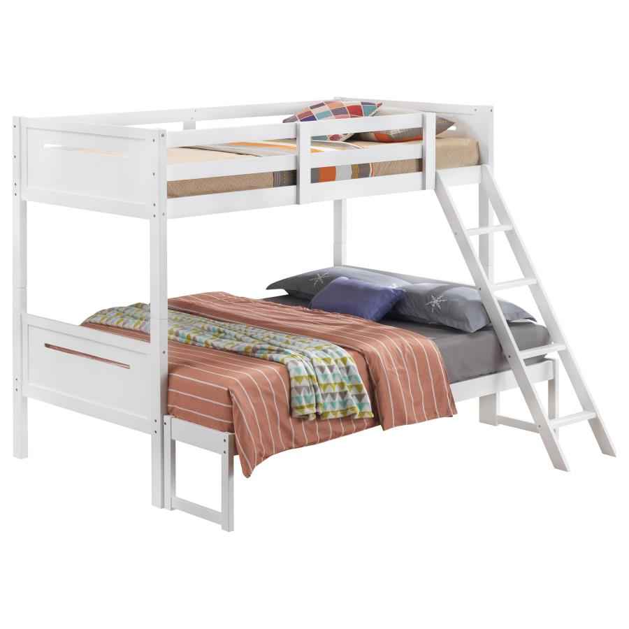 Littleton Wood Twin Over Full Bunk Bed White - Home & Sleep Outlet