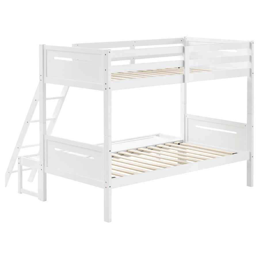 Littleton Wood Twin Over Full Bunk Bed White - Home & Sleep Outlet