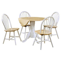 Allison 5-piece Round Drop Leaf Dining Table Set White - Home & Sleep Outlet