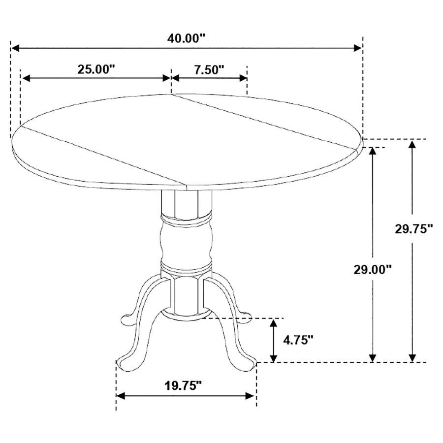 Allison 5-piece Round Drop Leaf Dining Table Set White - Home & Sleep Outlet