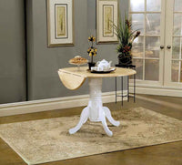 Allison Round 40-inch Drop Leaf Extension Dining Table White - Home & Sleep Outlet