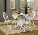 Allison Round 40-inch Drop Leaf Extension Dining Table White - Home & Sleep Outlet