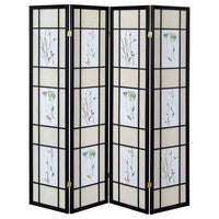Catabella 4-Panel Room Divider Folding Shoji Screen Floral - Home & Sleep Outlet