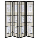 Catabella 4-Panel Room Divider Folding Shoji Screen Floral - Home & Sleep Outlet