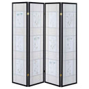 Catabella 4-Panel Room Divider Folding Shoji Screen Floral - Home & Sleep Outlet