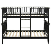 Abram Windsor Twin Over Twin Wood Bunk Bed with Ladder Black - Home & Sleep Outlet