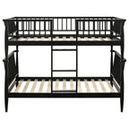 Home & Sleep Outlet - Abram Windsor Twin Over Twin Wood Bunk Bed with Ladder Black