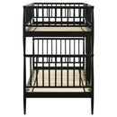 Abram Windsor Twin Over Twin Wood Bunk Bed with Ladder Black - Home & Sleep Outlet