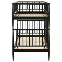 Abram Windsor Twin Over Twin Wood Bunk Bed with Ladder Black - Home & Sleep Outlet