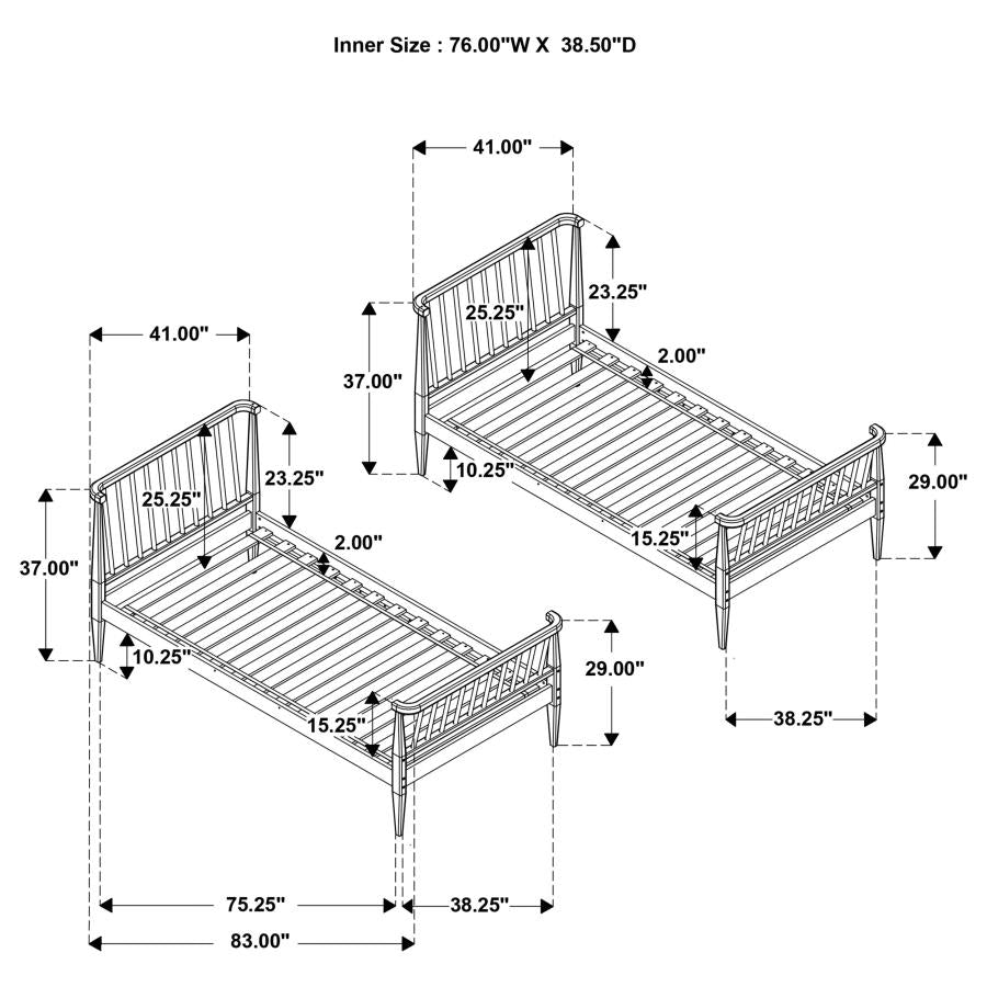 Home & Sleep Outlet - Abram Windsor Twin Over Twin Wood Bunk Bed with Ladder Black
