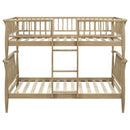 Abram Windsor Twin Over Twin Wood Bunk Bed with Ladder Almond - Home & Sleep Outlet