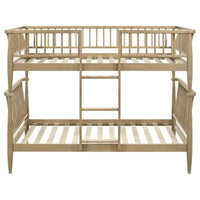 Abram Windsor Twin Over Twin Wood Bunk Bed with Ladder Almond - Home & Sleep Outlet