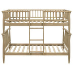Home & Sleep Outlet - Abram Windsor Twin Over Twin Wood Bunk Bed with Ladder Almond