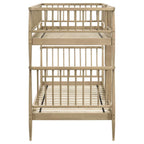 Home & Sleep Outlet - Abram Windsor Twin Over Twin Wood Bunk Bed with Ladder Almond