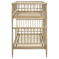 Abram Windsor Twin Over Twin Wood Bunk Bed with Ladder Almond - Home & Sleep Outlet