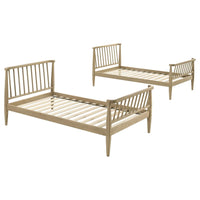 Abram Windsor Twin Over Twin Wood Bunk Bed with Ladder Almond - Home & Sleep Outlet