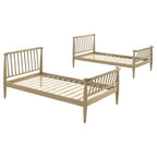 Home & Sleep Outlet - Abram Windsor Twin Over Twin Wood Bunk Bed with Ladder Almond