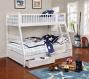 Ashton 2-drawer Wood Twin Over Full Bunk Bed White - Home & Sleep Outlet