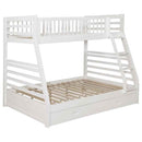 Ashton 2-drawer Wood Twin Over Full Bunk Bed White - Home & Sleep Outlet