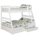 Ashton 2-drawer Wood Twin Over Full Bunk Bed White - Home & Sleep Outlet
