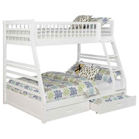 Ashton 2-drawer Wood Twin Over Full Bunk Bed White - Home & Sleep Outlet