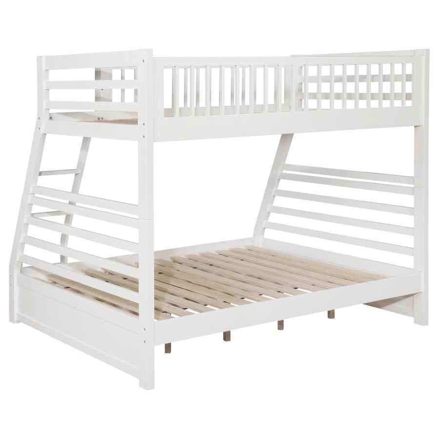 Ashton 2-drawer Wood Twin Over Full Bunk Bed White - Home & Sleep Outlet