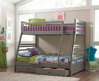 Ashton 2-drawer Wood Twin Over Full Bunk Bed Grey - Home & Sleep Outlet