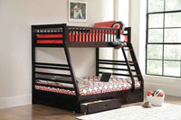 Ashton 2-drawer Wood Twin Over Full Bunk Bed Cappuccino - Home & Sleep Outlet