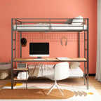 Home & Sleep Outlet - Bettoni Metal Full Over Twin Workstation Bunk Bed Matte Black