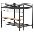 Home & Sleep Outlet - Bettoni Metal Full Over Twin Workstation Bunk Bed Matte Black
