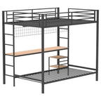 Home & Sleep Outlet - Bettoni Metal Full Over Twin Workstation Bunk Bed Matte Black