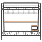Home & Sleep Outlet - Bettoni Metal Full Over Twin Workstation Bunk Bed Matte Black