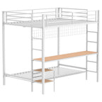 Home & Sleep Outlet - Bettoni Metal Full Over Twin Workstation Bunk Bed Matte White