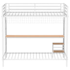 Home & Sleep Outlet - Bettoni Metal Full Over Twin Workstation Bunk Bed Matte White