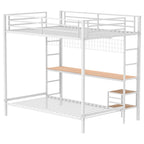 Home & Sleep Outlet - Bettoni Metal Full Over Twin Workstation Bunk Bed Matte White