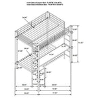 Home & Sleep Outlet - Bettoni Metal Full Over Twin Workstation Bunk Bed Matte White