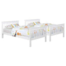 Chapman Wood Twin Over Twin Bunk Bed with Mattress White - Home & Sleep Outlet