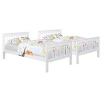 Chapman Wood Twin Over Twin Bunk Bed with Mattress White - Home & Sleep Outlet