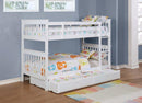 Chapman Wood Twin Over Twin Bunk Bed with Mattress White - Home & Sleep Outlet