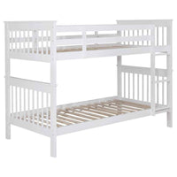 Chapman Wood Twin Over Twin Bunk Bed White - Home & Sleep Outlet