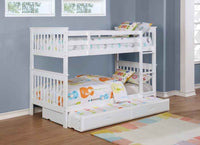 Chapman Wood Twin Over Twin Bunk Bed White - Home & Sleep Outlet