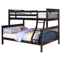 Chapman Wood Twin Over Full Bunk Bed Black - Home & Sleep Outlet