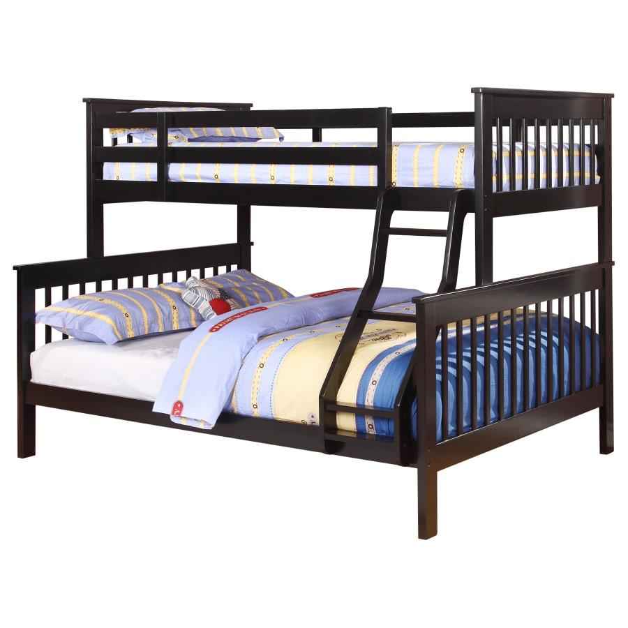 Chapman Wood Twin Over Full Bunk Bed Black - Home & Sleep Outlet