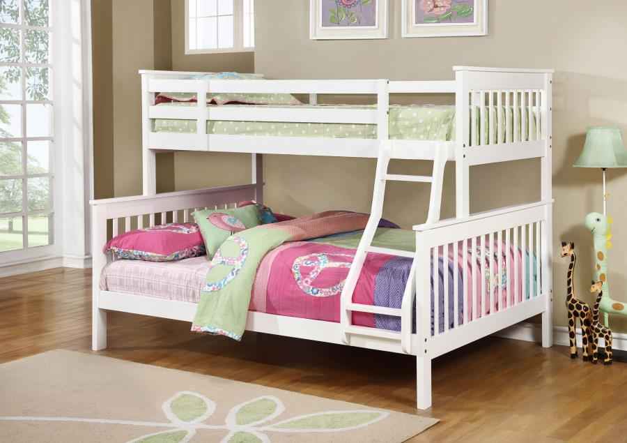 Chapman Wood Twin Over Full Bunk Bed White - Home & Sleep Outlet