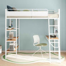 Campus 3-shelf Metal Twin Workstation Loft Bed Matte White - Home & Sleep Outlet