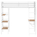 Home & Sleep Outlet - Campus 3-shelf Metal Twin Workstation Loft Bed Matte White